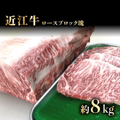 近江牛 A5ランク ロースブロック塊・ステーキ 約8kg《近江牛A5ランクメス牛一頭買い　みのや》