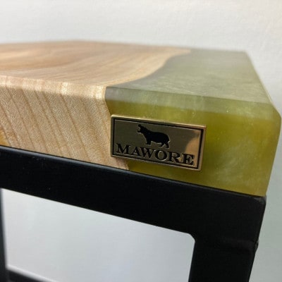 世界に1つだけのウッドレジンサイドテーブル【グリーン:ケヤキ】t001