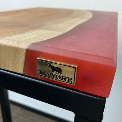 世界に1つだけのウッドレジンサイドテーブル【レッド:ケヤキ】t003