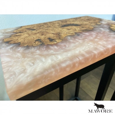 世界に1つだけのウッドレジンサイドテーブル【ピンク:さくら】t005