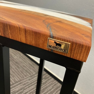 世界に1つだけのウッドレジンサイドテーブル【ホワイト:ケヤキ】t007