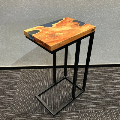 世界に1つだけのウッドレジンサイドテーブル【ブルー:貝塚伊吹】t010