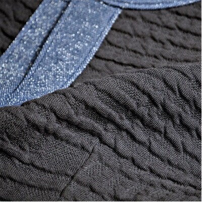 【婦人】INDUSTYLE TOKYO　動体裁断ノーカラージャケット　ネイビー　40サイズ