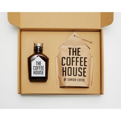 【すみだ珈琲】THE COFFEE HOUSEギフトBOX+江戸切子カップ(魚子紋様)