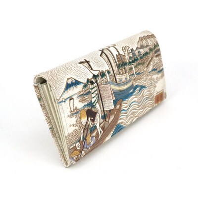 【文庫屋　大関】束入れ　浮世絵　荒井宿【皮革工芸品】