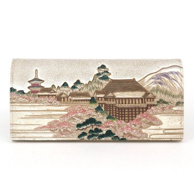【文庫屋　大関】束入れ　浮世絵　清水寺【皮革工芸品】