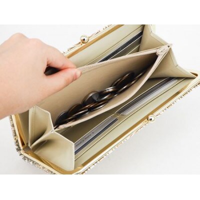 【文庫屋　大関】がま口長財布　浮世絵　金閣寺【皮革工芸品】