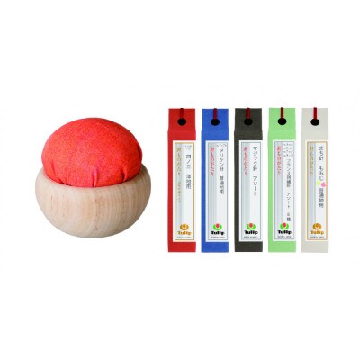 針、針やまセット「針ものがたり 5種・針やま　茜色(葉月)」【BA001VC08】