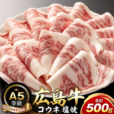 A5等級広島牛 コウネ 塩焼 500g【DD004】