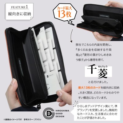「千菱」 ラウンド長財布 /イエロー M024【DN039VC02】