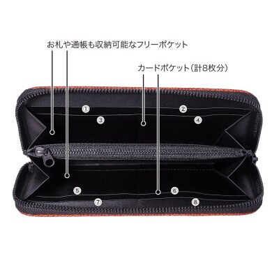 FUKUNARY ラウンド長財布/ ブラウン M025【DN043VC03】