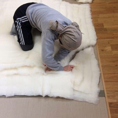 自然素材だけで作った こども敷きふとん