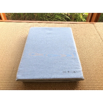 こどもサイズの羽毛ふとん + 和晒しガーゼで作ったカバー(ブルー)のセット