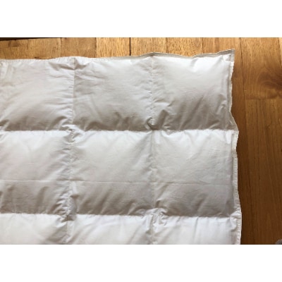 マス目の小さな夏用羽毛ふとん+和晒しガーゼで作ったカバー(アイボリー)のセット
