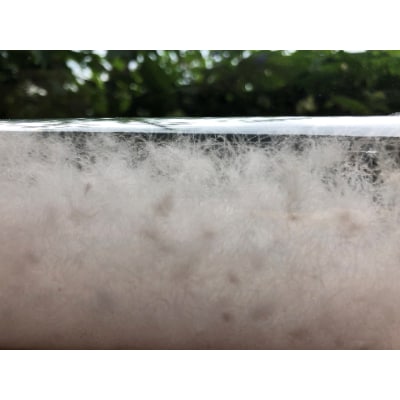 マス目の小さな夏用羽毛ふとん+和晒しガーゼで作ったカバー(アイボリー)のセット