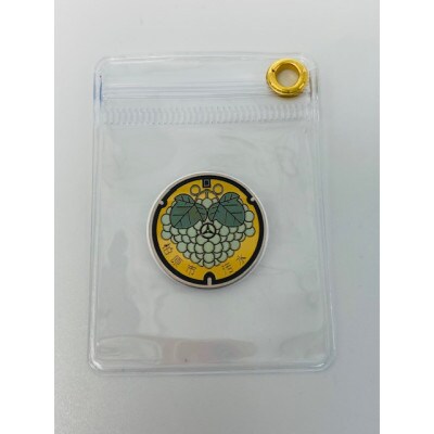 チタン製ミニチュアマンホール・メダルセット【柏原市】シャインマスカット