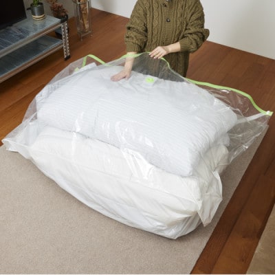 【日本製】ふとん圧縮袋 LLサイズ 2枚入り×2箱セット (掛け・敷き・毛布 まとめて圧縮)
