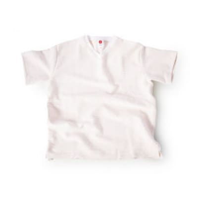 【4Lサイズ】生地の強靭さにこだわったVネックTシャツ　生成