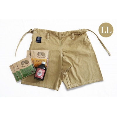 街の焙煎所さんとコラボ　コーヒー染ショートパンツLLサイズとカフェラテベース+薄めドリップバッグ