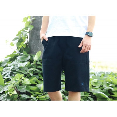 【Mサイズ】黒染め刺子ハーフパンツ　武道衣生地から作る丈夫で長持ちなアイテム