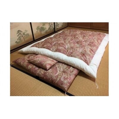 【浅井ふとん店】[抗菌・防ダニ]素朴なコットン掛・敷布団セット/シングル・ピンク