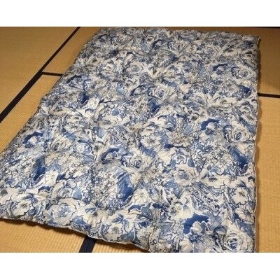 【浅井ふとん店】エレガントなコットン95%掛け布団<抗菌・防ダニ>/シングル・ブルー