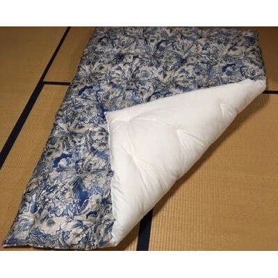 【浅井ふとん店】エレガントなコットン95%掛け布団<抗菌・防ダニ>/シングル・ブルー