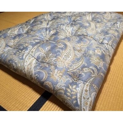 【浅井ふとん店】【抗菌・防ダニ】素朴なコットン敷布団/セミダブル・ブルー