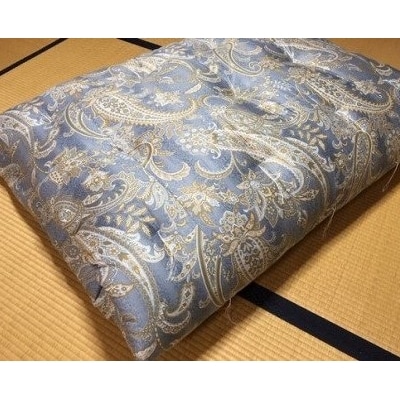 【浅井ふとん店】【抗菌・防ダニ】素朴なコットン敷布団/セミダブルロング・ブルー