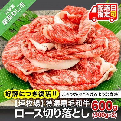 【垣牧場】☆好評につき、復活!☆特選 黒毛和牛　ロース切り落とし　300g×2パック