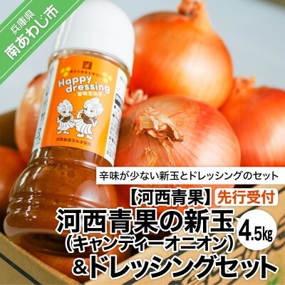 【先行受付】河西青果の新玉(キャンディーオニオン)4.5kg&ドレッシング◆配送5月初旬～6月末