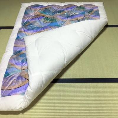 【浅井ふとん店】昭和レトロなコットン掛け布団/シングル・ブルー