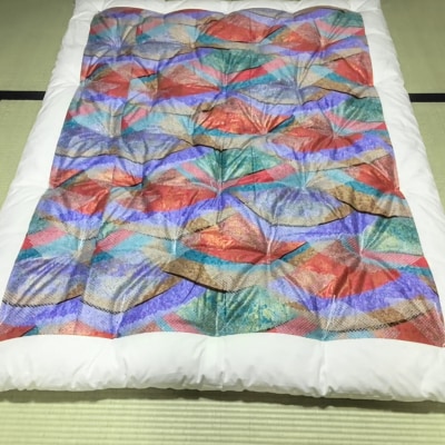 【浅井ふとん店】昭和レトロなコットン掛・敷布団セット/シングル・レッド