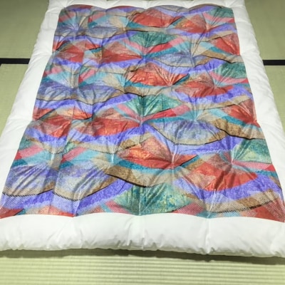 【浅井ふとん店】昭和レトロなコットン掛け布団/シングル・レッド