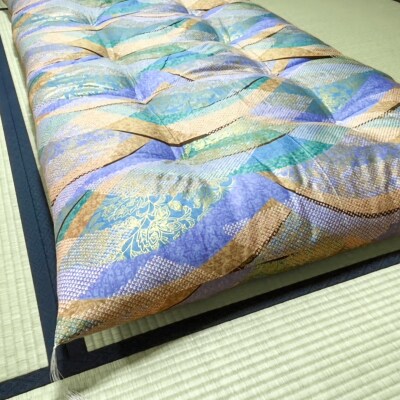 【浅井ふとん店】昭和レトロなコットン敷布団/シングル・ブルー