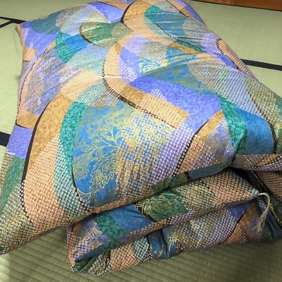 【浅井ふとん店】昭和レトロなコットン敷布団/シングルロング・ブルー