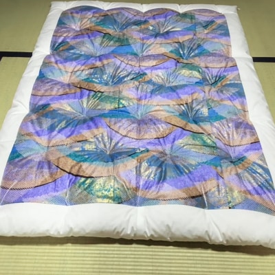 【浅井ふとん店】昭和レトロなコットン掛・敷布団セット/シングル・ブルー