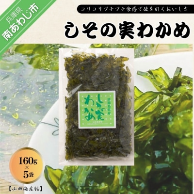 コリコリしてさっぱり味『しその実わかめ(佃煮)』160g×5袋