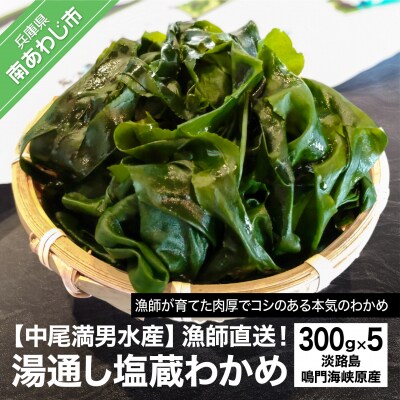 【漁師直送】湯通し塩蔵わかめ300g×5袋【淡路島鳴門海峡原産】