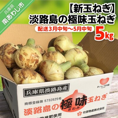 【新玉ねぎ】至極の味　淡路島の極味玉ねぎ　5kg　◆配送3月中旬～5月中旬