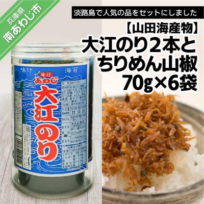 【山田海産物】大江のり2本とちりめん山椒70g&times;6袋