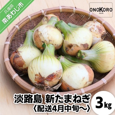 【先行受付】淡路島 新たまねぎ 3kg　◆配送4月中旬～