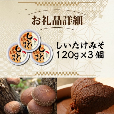 【ふるさと納税】しいたけみそ 3個セット　椎茸 シイタケ しいたけ キノコ きのこ 味噌 みそ ミソ