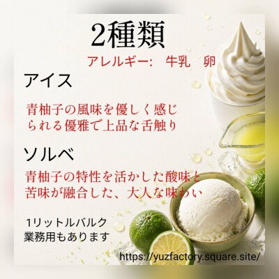 青い柚子 グリーンユズアイス&ソルベ　6個セット