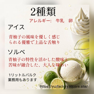 青い柚子 グリーンユズアイス&ソルベ　6個セット