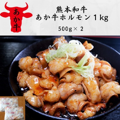 熊本和牛あか牛ホルモン1kg(500g×2)(山都町)