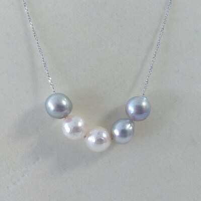 伊勢志摩あこや本真珠ネックレス(5珠バロック)C2 J-101