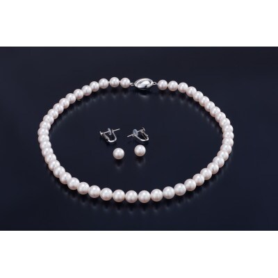 [花珠鑑別]あこや真珠花珠ネックレス・イヤリングセット(8.0-8.5mm)(800-02)