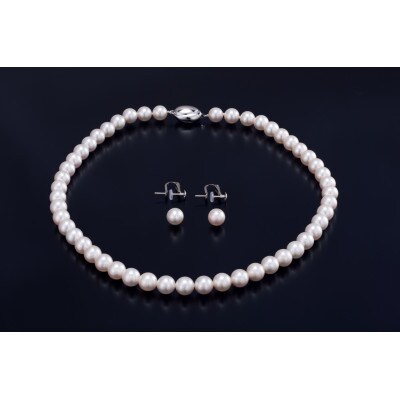 [天女鑑別]あこや真珠天女ネックレス・イヤリングセット(8.0-8.5mm)　1400-03