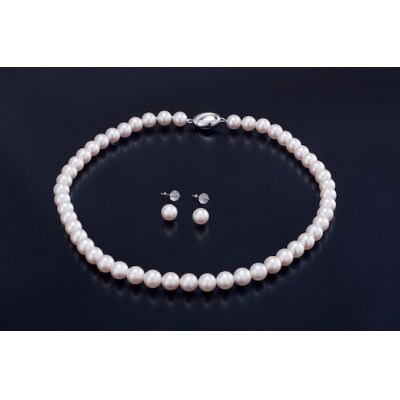 [花珠鑑別]あこや真珠 花珠ネックレス・ピアスセット(約8.0-8.5mm) 950-01
